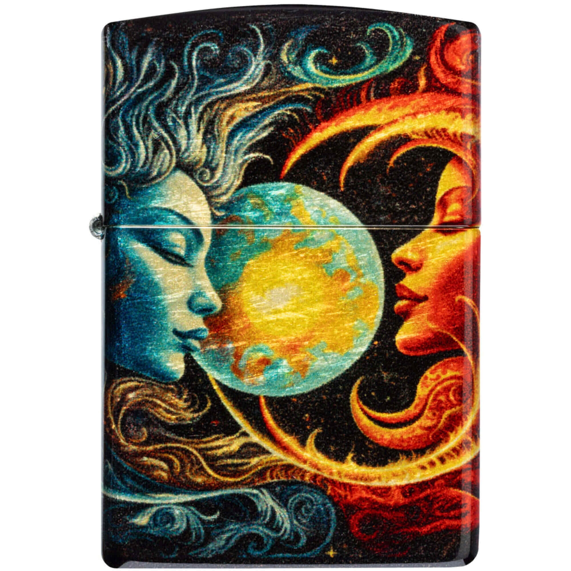 Zippo 46563 Sun and Moon Design Metal Windproof Pocket Lighter