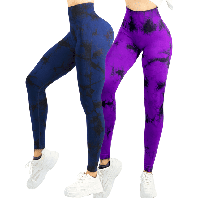 Set De Dos Leggings Deportivos Tie-Dye Mujer para Yoga y Gym Comodidad y Estilo