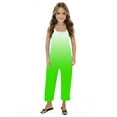 thumbnail image 3 of ZACPNCV Girls Casual Sleeveless Jumpsuits Gradient Spaghetti Strap Loose Romper Long Pants with Pockets Green 13-14 Years, 3 of 7