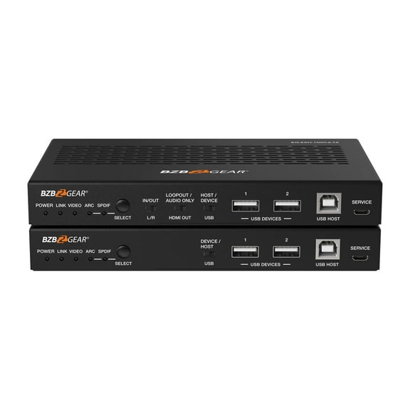 BZBGEAR 4K UHD HDMI/HDBaseT 3.0 Extender with IR/eARC/ARC/PoC/RS-232/Ethernet/USB 2.0 and Audio Embedding/De-embedding up to 330ft