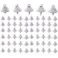 thumbnail image 1 of SEWACC 100Pack Round DIY Tree Ornament Caps Plastic Silver for Mall Decorations Crafting Enthusiasts, 1 of 8
