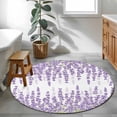 thumbnail image 3 of Non-Slip Rug Pad Rugs Farm Lavender Gradient Purple Round Area Rugs 3.3Ft Soft Carpet Pads for Living Room Kids Room, Watercolor Herb Wild Flower, 3 of 9