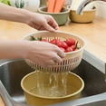 thumbnail image 7 of 2 in 1 Kitchen Colander Set with Bowl Strainer ,BPA Free Plastic Fruits and Vegetable Washing Basket,Dishwasher Friendly Double Layered Drain Basin,for Pasta Salad Berry Cleaning Mixing, 7 of 7