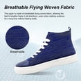 thumbnail image 2 of Men's Women's Knit High Top Sneakers Breathable Lightweight Fashion Casual Walking Shoes Air Mesh Upper Sneakers, 2 of 7
