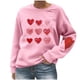thumbnail image 3 of RKSTN Women's Valentine's Day Sweatshirts Oversized Crewneck Valentines Heart Graphic Print Hoodless Sweatshirt Womens Casual Plus Size Round Neck Loose Comfy Sweatshirt Fall Spring Clothes, 3 of 6