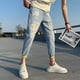thumbnail image 5 of Pantalones vaqueros negros ajustados estilo hip hop para hombre, pantalones de tubo ajustados, pantalones vaqueros para hombre con bolsillos, pantalones cortos de nailon de gran tamaño de alta calidad, 5 of 5