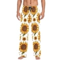 thumbnail image 3 of Sunflower in White Mens Pajama Pants Cotton Elastic Waistband Lounge Sleep Pajama Bottoms Pj with Pocket, 3 of 7