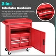 thumbnail image 4 of 2-IN-1 Tool Chest with Drawers, Seizeen 2-tier Rolling Tool Box & Cabinet Large Capacity with 4 Drawers, Lockable Tool Box Organizer On Wheels, Red, 4 of 6