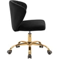 thumbnail image 4 of Meridian Furniture Finley Swivel Adjustable Black Velvet and Gold Office Chair, 4 of 7