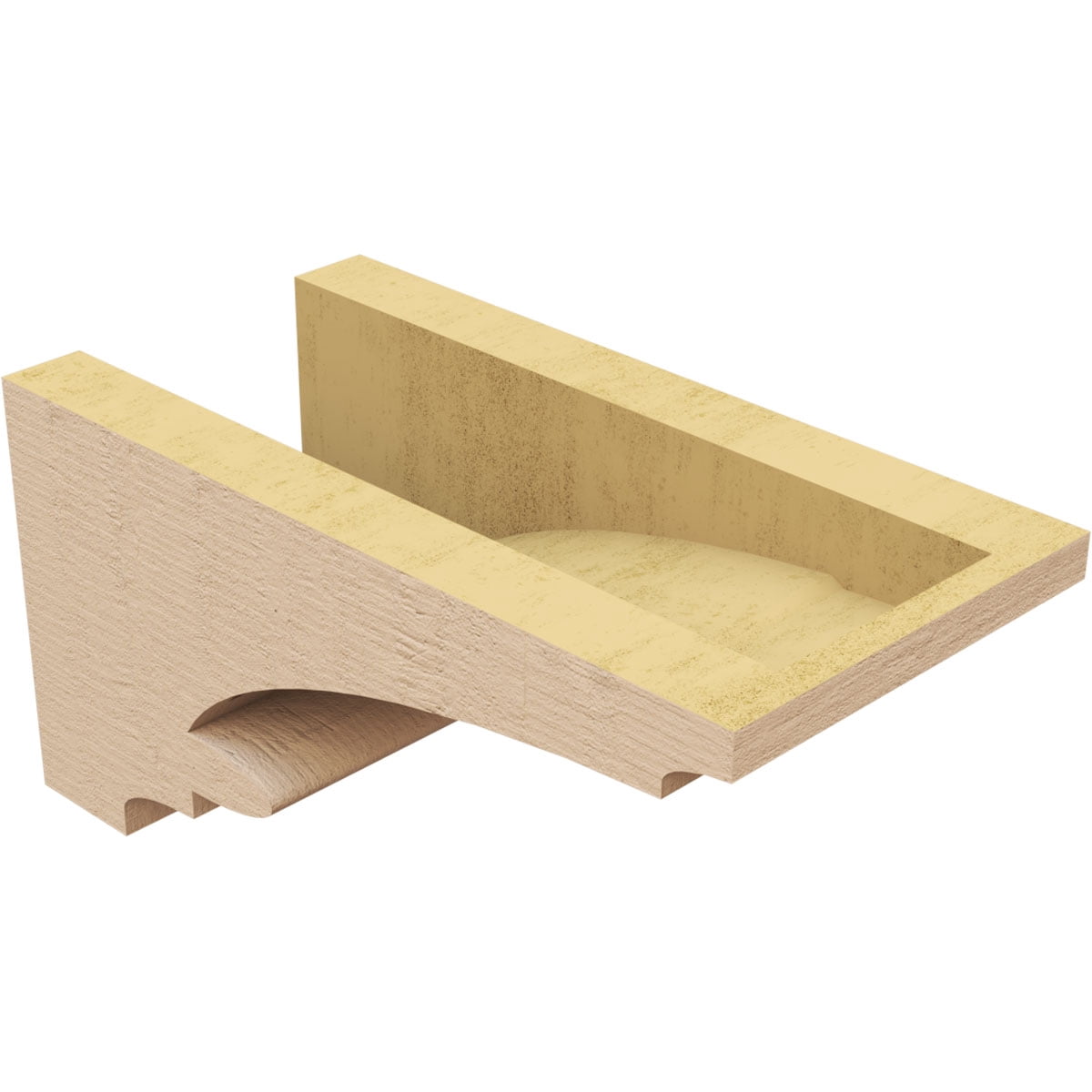 5"W x 10"D x 5"H Wide Diane Rough Cedar Woodgrain TimberThane Corbel, Primed Tan