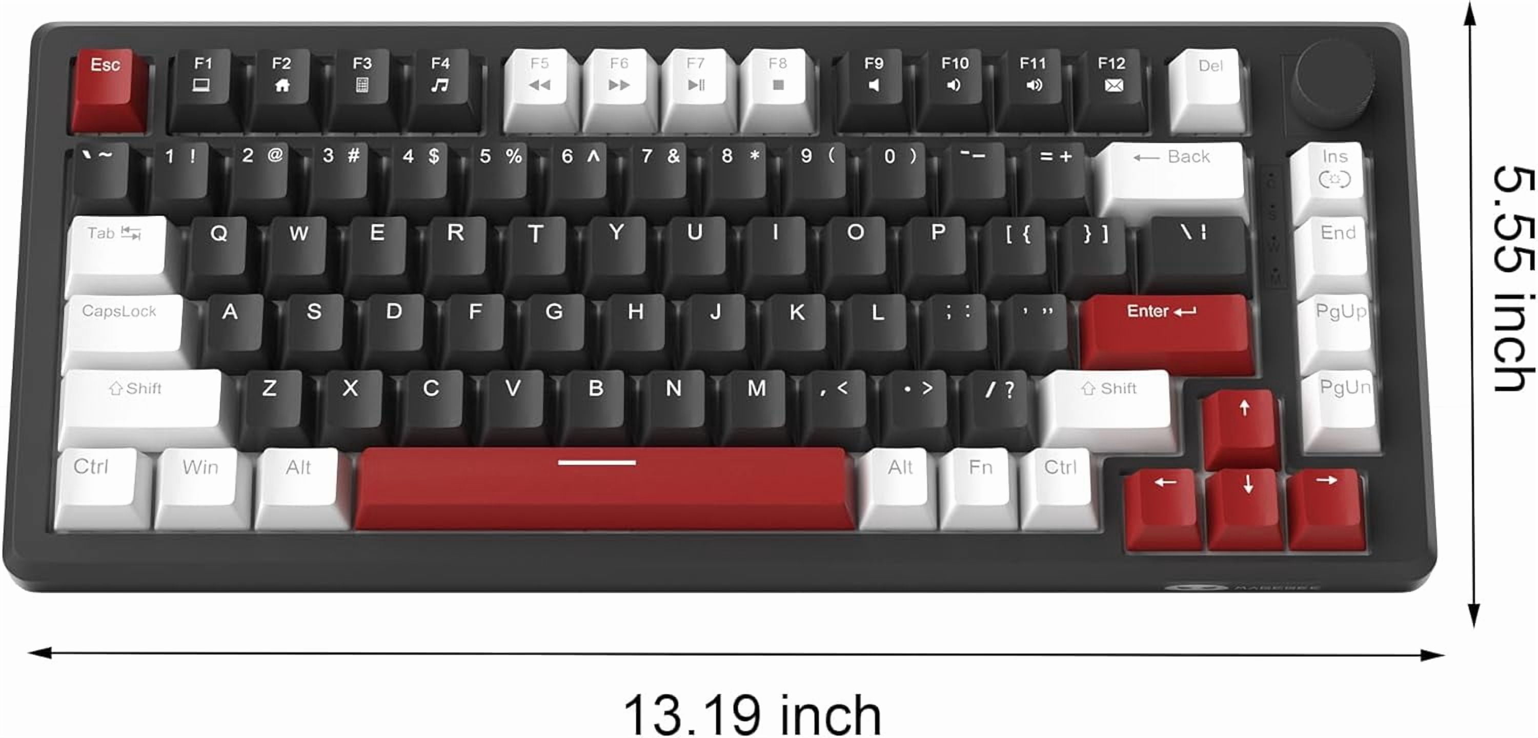 MageGee 75% Mechanical Gaming Keyboard, Compact Blue Backlit Wired Gaming Keyboards EVA Foam, Knob Control
