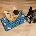 thumbnail image 3 of Boho Retro Floral Pet Feeding Mat-Abstract Art Pattern Absorbent Pet Placemat for Food and Water Bowl, with Waterproof Rubber Backing, Quick Dry Water Dispenser Mat for Dog and Cat (12"x20"), 3 of 6