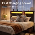 thumbnail image 6 of Bolvdo Queen Bed Frame, Charging Station, Headboard and Footboard, LED Light, Storage Shelf, Noise-Free, No Box Spring Needed, Black, 6 of 8
