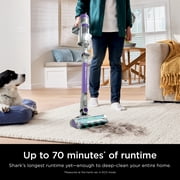 Shark PowerDetect Cordless Stick Vacuum, Carpet and Hardfloors, DuoClean Detect Technology, Reverse Cleaning, MultiFLEX Wand, 70-Min Run Time, IP1251 Purple