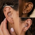 thumbnail image 4 of Turandoss Small Hoop Huggie Earrings for Women Hypoallergenic 14K Gold Plated Surgical Steel Cartilage Nose Earring for Sensitive Ears Womens Jewelry Trendy Earring Sets Stack for Multiple Piercing, 4 of 9