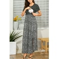 thumbnail image 4 of PARNIXS Women'sShort Sleeved Maternity Dress, Slit Design, Spring/Summer,Breathable Modal,M, 4 of 4