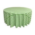 thumbnail image 1 of LA Linen TCcheck108R-LimeK84 Polyester Gingham Checkered Tablecloth, White & Lime - 108 in. Round, 1 of 3