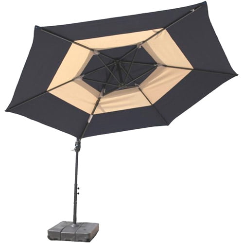 At Leisure 10 Round Offset 2 Tone Umbrella With Base Walmart Com Walmart Com