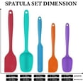 thumbnail image 4 of Food Grade Silicone Rubber Spatula Set, AOKIWO 5 Pcs Kithen Cooking Mixing Utensil Set, BPA-Free High Heat Resistant Non Stick Dishwasher Multicolor, 4 of 8