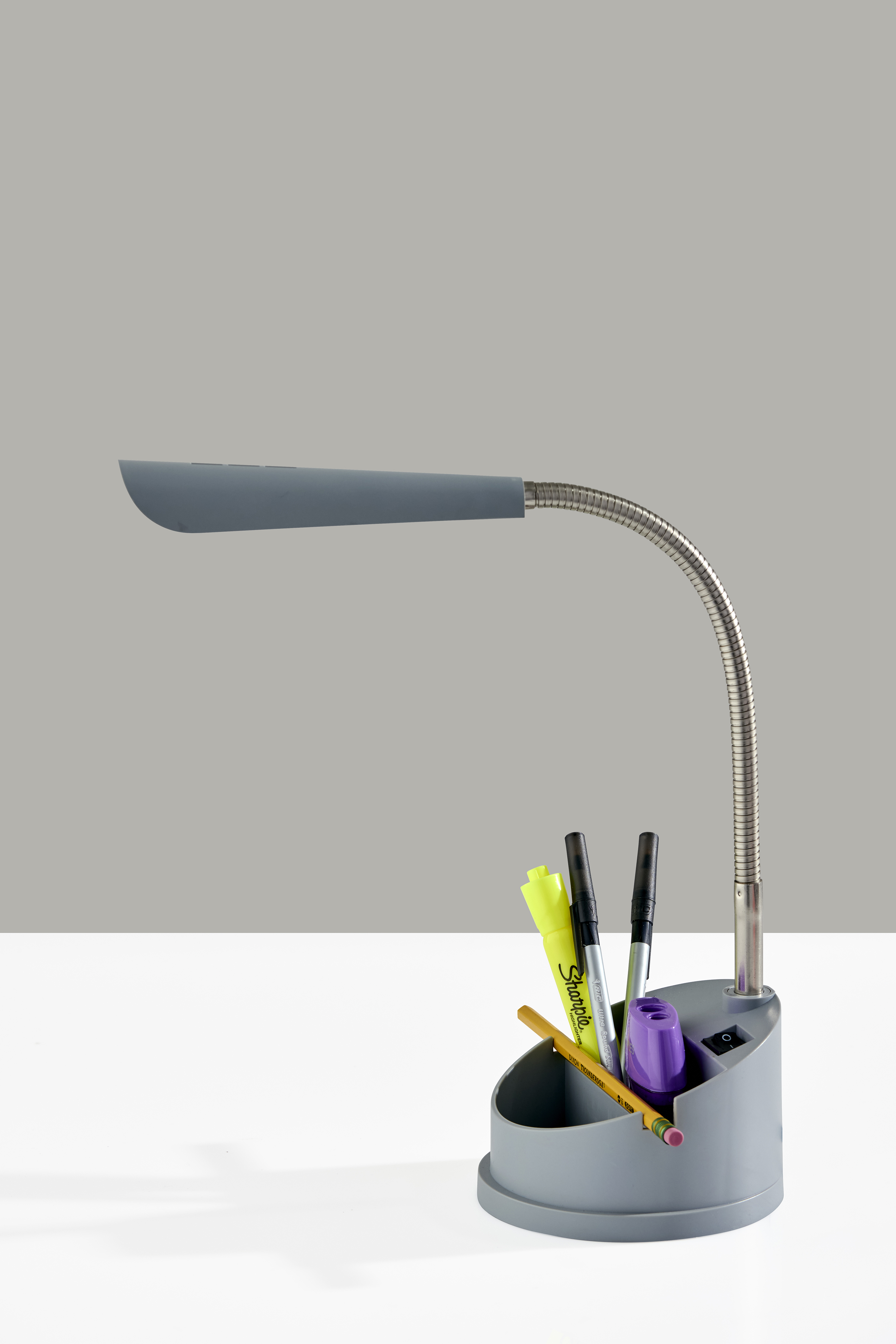 Mainstays Modern Gray LED Desk Organizer Lamp photo 4