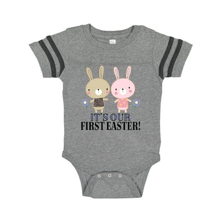 

Inktastic Twins First Easter Boy Girl Gift Baby Boy or Baby Girl Bodysuit
