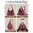 thumbnail image 4 of Sunyuer Women's Convertible Canvas Tote Bag, Large Capacity Multiway Shoulder Backpack, Adjustable Strap Hobo Handbag, Casual Versatile Crossbody Purse for Work Travel Daily Use, 4 of 7