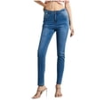 thumbnail image 1 of WEAIXIMIUNG Womens Jeans Short Length Pull On Ladies' Jeans Slim Fit High Waist High Stretch Small Leg Pants Plus Plus Size Jeans, 1 of 6