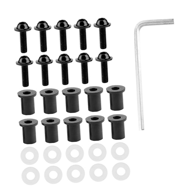 Spilante De Parabrisas De 10 Piezas De Moto, Kit De Montaje De Carenado Universal, Lavadora De Tuercas De Pernos Adecuado Para Pernos De Parabrisas M5