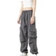 thumbnail image 5 of Amzcrzy Pantalones Cargo Para Mujer: Amplios, Cintura Elástica Con Cordón, Pierna Ancha Y2k, Estilo Paracaídas/Harem, Múltiples Bolsillos, Aptos Para Senderismo, Moda Hip Hop, Tallas M-2XL Gris, 5 of 5