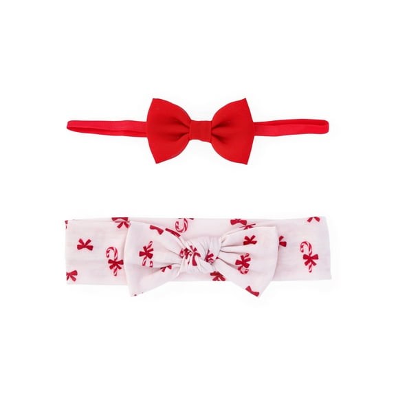 Carter's Child of Mine Baby Girls Bow Holiday Headwraps, 2-Pack, One Size
