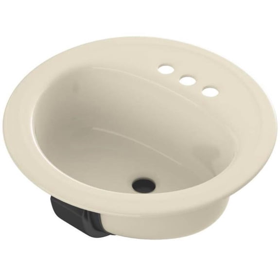 Bathroom Sink Round Steel 19 In. Bone