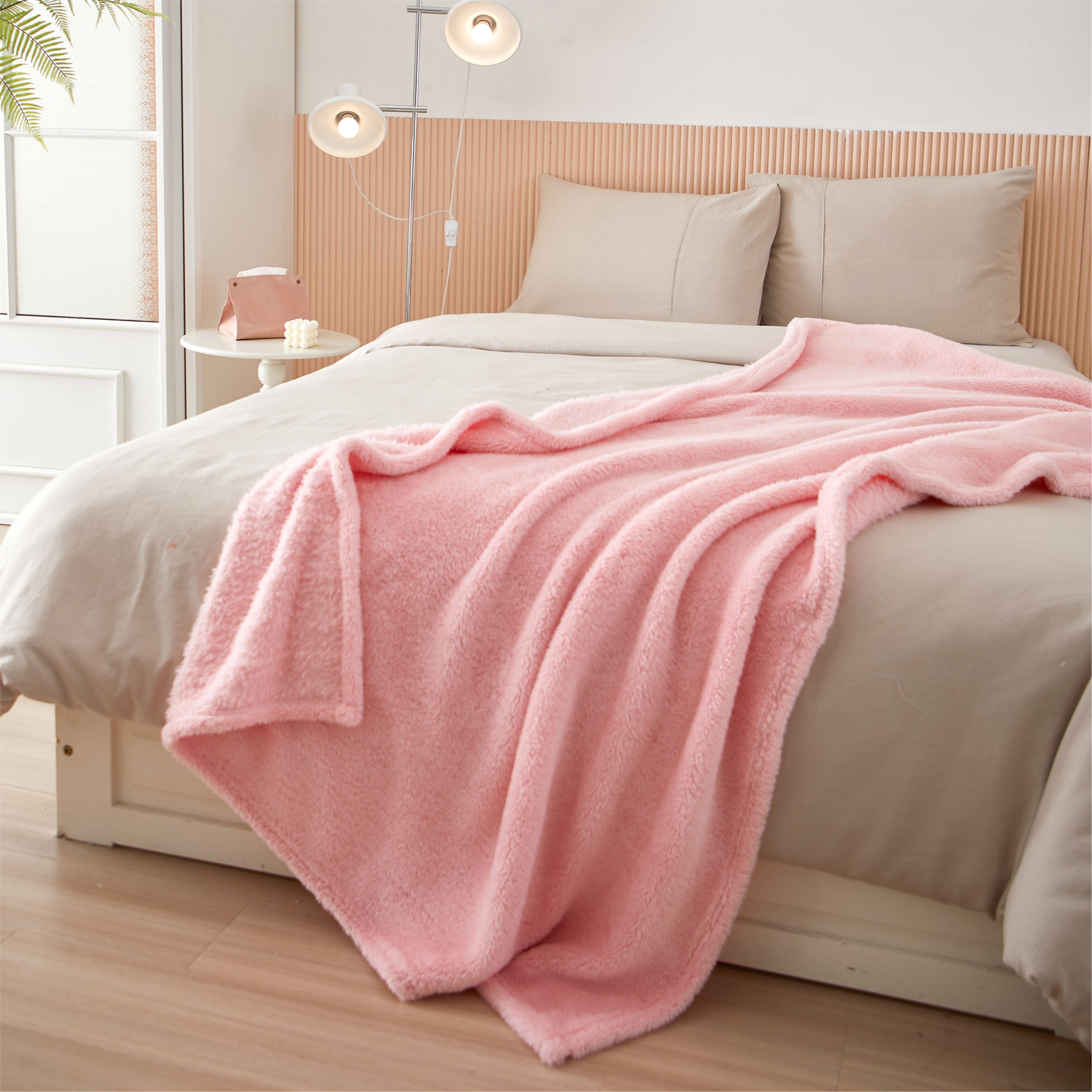 Your Zone Pink, Soft, Oversized, Fuzzy  Throw Blanket for Kids, 72 x 50 inches