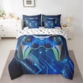thumbnail image 2 of jejeloiu Gamer Gaming Bedding Comforter Set 7pcs,Modern Video Game Queen Bedding Sets,Gray Cartoon Gamepad Queen Sheet Sets For Kid Boy,Lightweight Room Decorative Reversible, 2 of 8