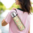thumbnail image 6 of Floral 20oz Stainless Steel Thermal Bottle with Tea Filter and Cup Lid, Vacuum Insulated Coffee Mug with 316L Inner Liner, Leakproof Travel Thermos for Office,Thanksgiving,Christmas, Spring,Flower, 6 of 6