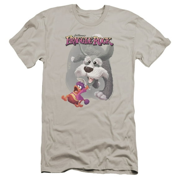 Fraggle Rock In Pursuit Premium Canvas Adult Slim Fit 30/1 T-Shirt Silver