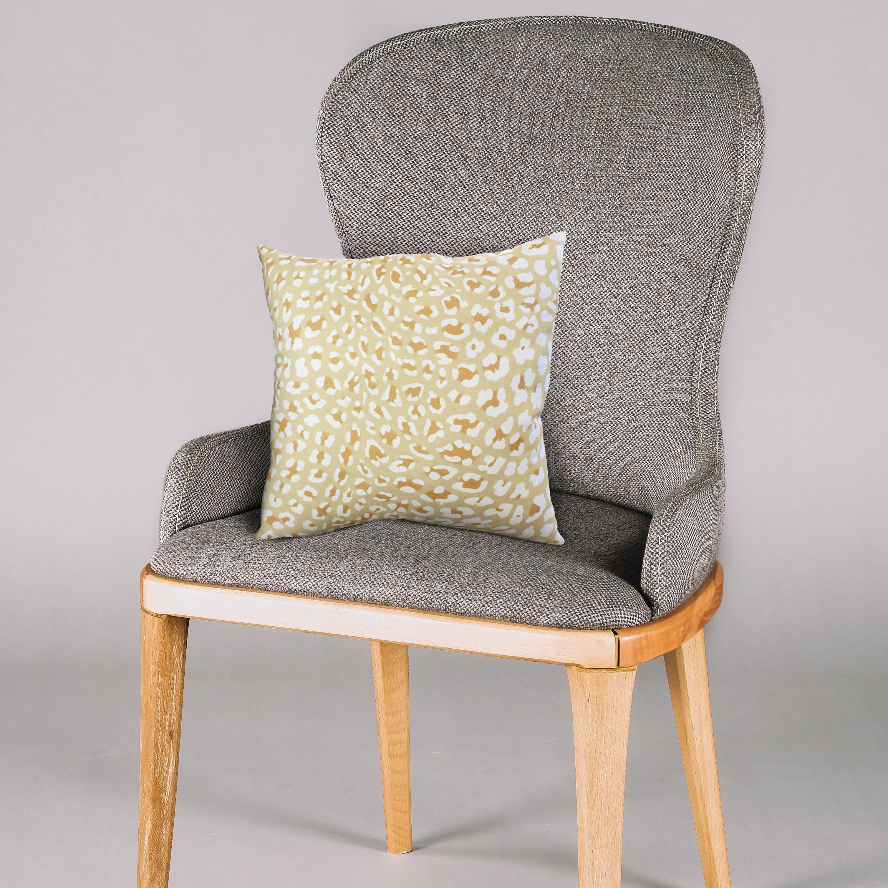 Everything Comfy Leopard Print Decorative Throw Pillow, 16x16 Inch, Tan/White,