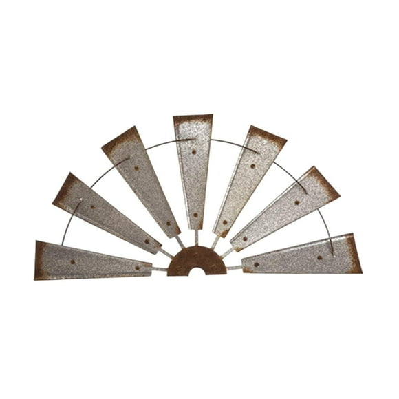 Escultura de pared de molino de viento, arte de hierro, decoración, adorno colgante para baño y dormitorio. Semicírculo