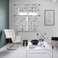 thumbnail image 5 of Farmhouse Blue Floral Kitchen Curtains Valances and Tiers Set of 3 Linen Boho Flower Rustic Country Tier Curtains and Valance with Rod Pocket for Small Windows, 27.5"x36", 5 of 9