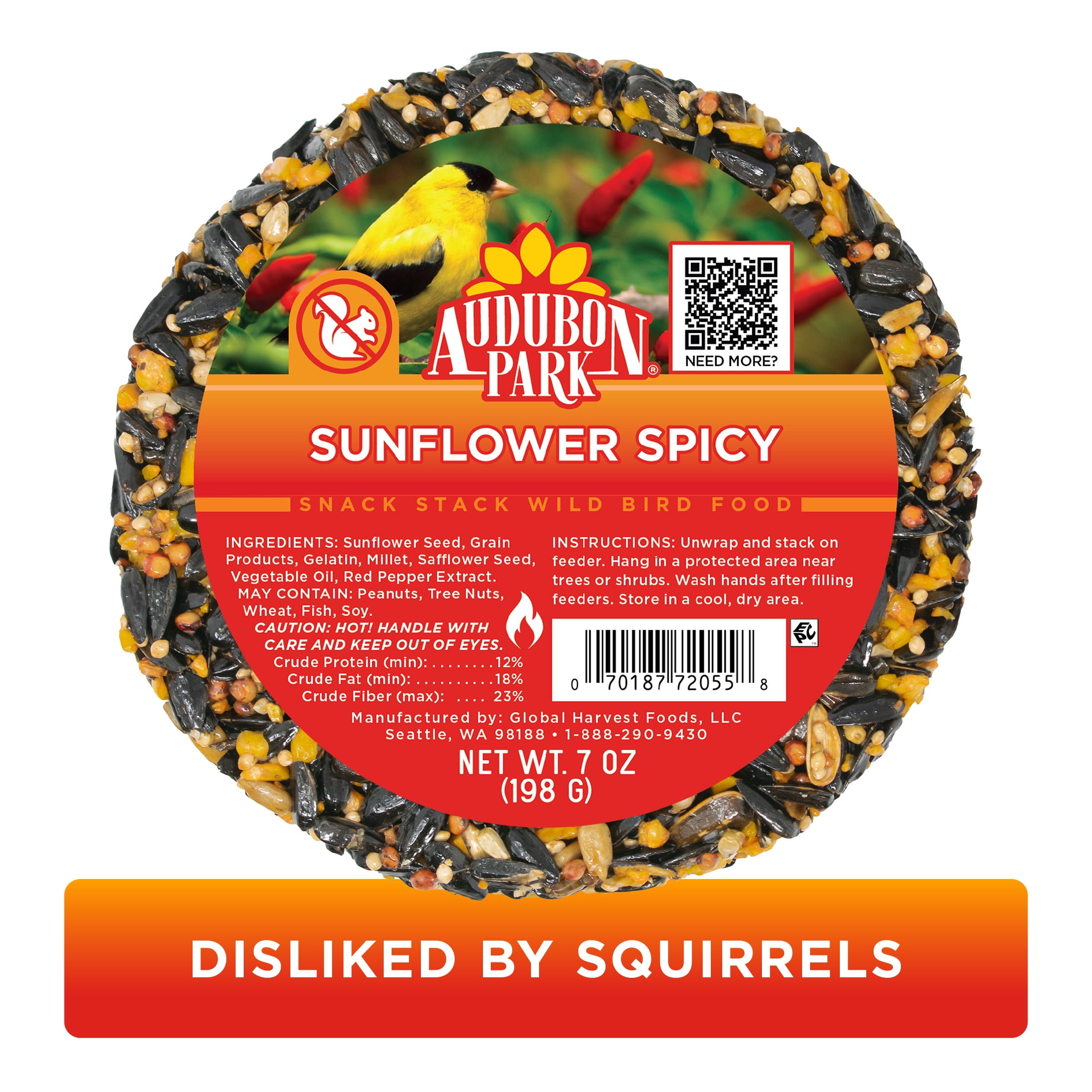 (2 pack) Audubon Park Spicy Snack Stack Wild Bird Food, Dry, 1 Count per Pack, 7 oz.