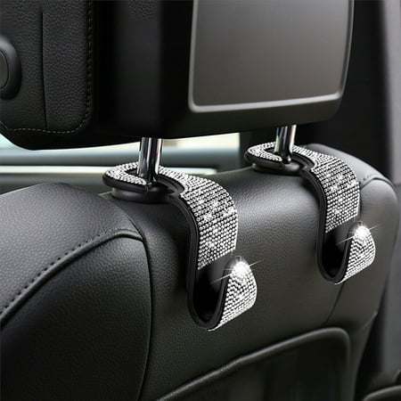 4x Car Hooks,Bling Car Seat Hanger Backseat,Headrest Auto Seat Hook,Car Accessories for Hanging Handbags,Purse,Clothes