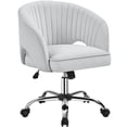 thumbnail image 1 of Silla giratoria de terciopelo Yaheetech para escritorio, gris claro, 1 of 9