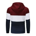 thumbnail image 3 of Tyhengta Men's Hoodies Pullover Plaid Jacquard Hoodie Long Sleeve Casual Drawstring Sweatshirts with Pocket Winered/White/Navyblue XL, 3 of 8