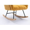 thumbnail image 3 of ARCTICSCORPION Kids Modern Cozy Soft Teddy Fabric Glider Rocking Chair with Pocket, Turmeric, 3 of 9