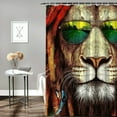 thumbnail image 2 of Autua Lion Dreadlocks Sunglasses Shower Curtain 100% Polyester with Hooks 60"x72, 2 of 7