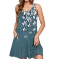thumbnail image 2 of Viikei Women's Plus Size Maxi Dress,Summer Dresses for Women Clearance under $10,Women Casual Loose Summer Printed Dress Sleeveless V-neck Top/shirt Set Blue S, 2 of 6