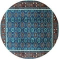 thumbnail image 1 of Ahgly Company Indoor Round Oriental Light Blue Industrial Area Rugs, 8' Round, 1 of 4