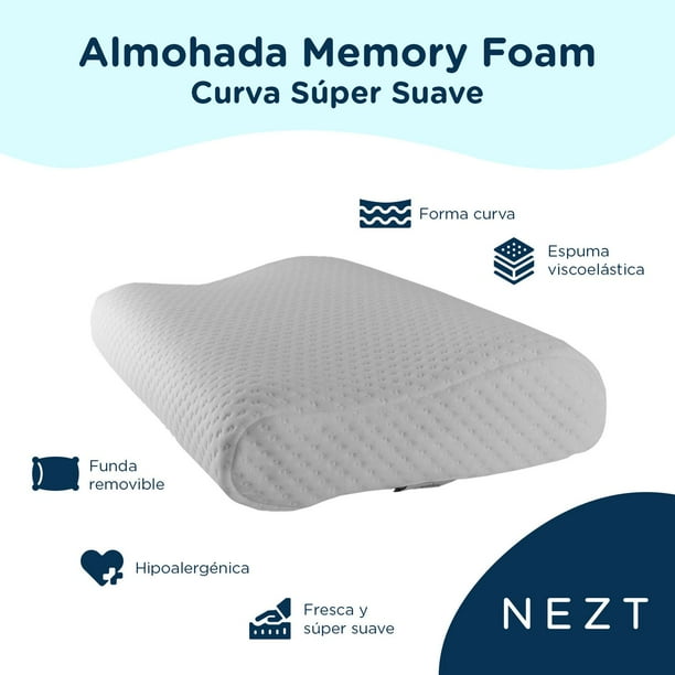 Almohada Nezt Memory Foam Curva Super Suave Nezt Memory Foam Curva