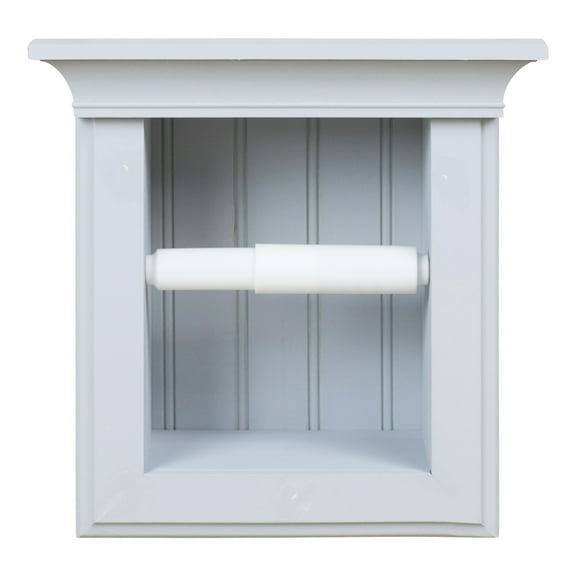 Typhon Recessed Solid Wood Toilet Paper Holder 7 x 8.5, Primed Gray
