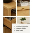 thumbnail image 4 of Joyyskill Farmhouse End Table with 2 Drawers, Wooden Nightstand with Open Storage Cable Hole Freestanding Wide Bedside Table for Bedroom Living Room Sofa, Natural Oak, 4 of 8