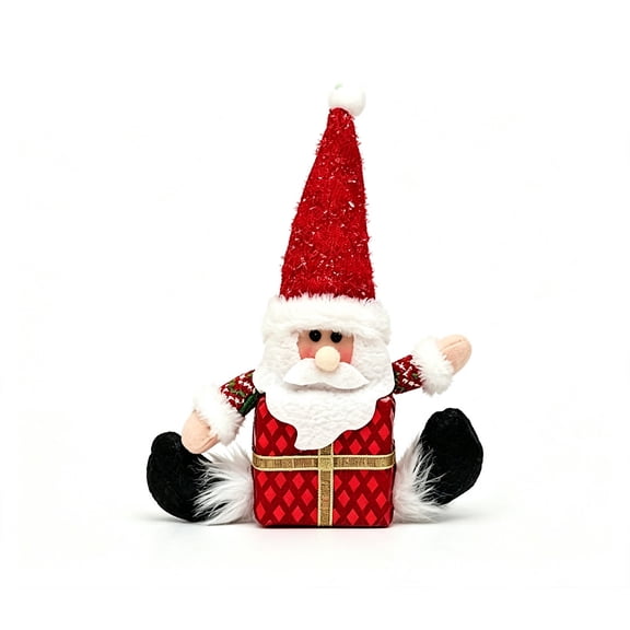 YuanGuangQ Christmas Reindeer Tabletop Ornament, Sitting Reindeer with Gift Box Indoor Decor, Holiday Tabletop Festive Decoration for Mantel Shelf Home Party Display